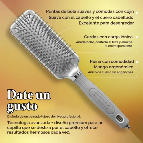 Vista 3 de Olivia Garden Cepillo de pelo Ceramic + Ion XL Pro Paddle Plateado