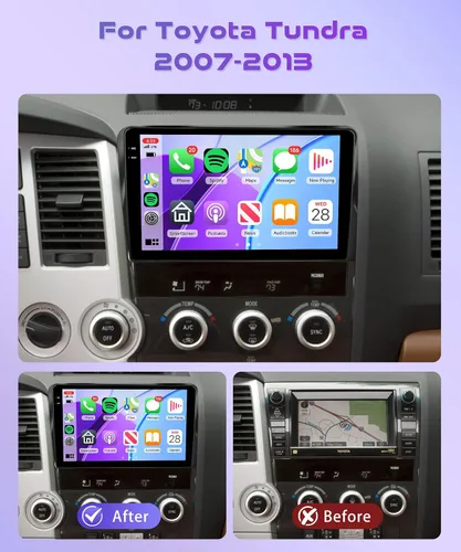 Vista 4 de 4G + 64G Rimoody Carplay - Radio inalámbrica para automóvil para Toyota Tundra 2007-2013, Android 15 estéreo de coche para Toyota Sequoia 2008-2018