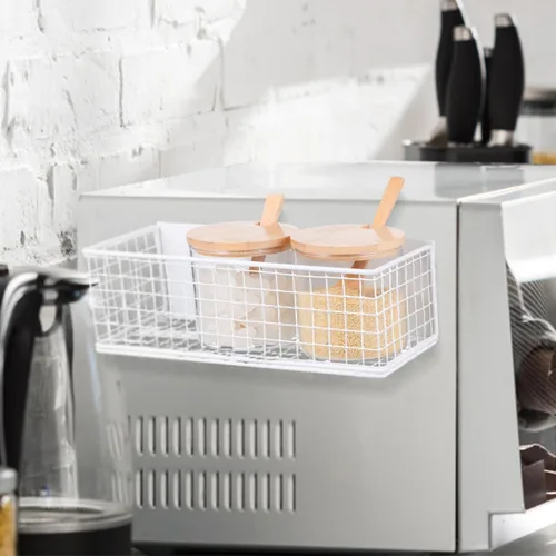 Vista 3 de OUNONA Estante magnético de especias para refrigerador, estante de almacenamiento para condimentos, botellas, herramientas y aperitivos, cesta