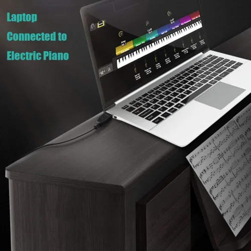 Vista 6 de Ancable Cable controlador MIDI USB B de 3 pies para interfaz de audio, piano, teclado, mezclador, altavoz, instrumento, micrófono, cable USB A a B