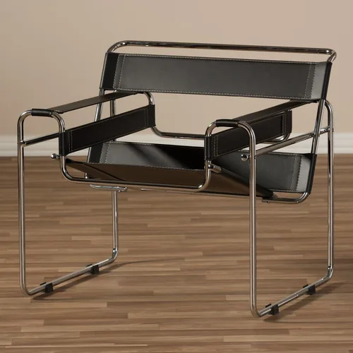 Vista 6 de Baxton Studio Jericho - Silla decorativa, 30 x 31 x 28 pulgadas, color negro