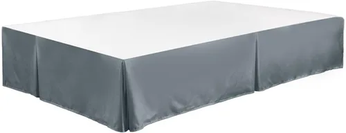 Vista 2 de Legacy Decor Falda de cama con volantes 100% microfibra cepillada con caída de 14 pulgadas, tamaño individual, color azul Allure Allure Blue
