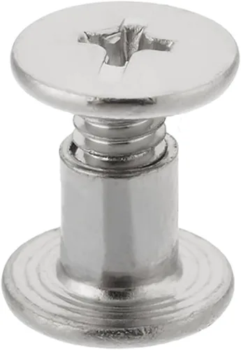 Vista 5 de Aicosineg 20 tornillos Phillips M5x6mm de fijación para cinturón, hebilla de acero al carbono, cabeza cruzada, tornillos Chicago, cierre de cuero