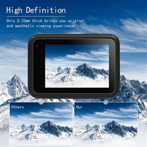 Vista 6 de [9 piezas] Protector de pantalla para GoPro Hero 12 11 10 9 negro, 9 piezas de vidrio templado protector de pantalla Len