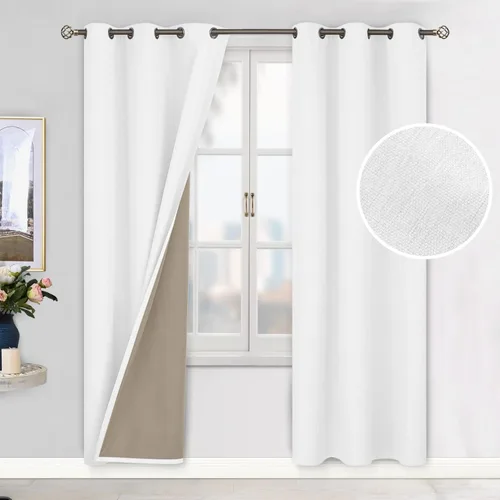 Vista 62 de BGment - Cortinas blackout blancas para dormitorio de 84 pulgadas de largo, juego de 2 paneles, cortinas para dormitorio con aislamiento térmico