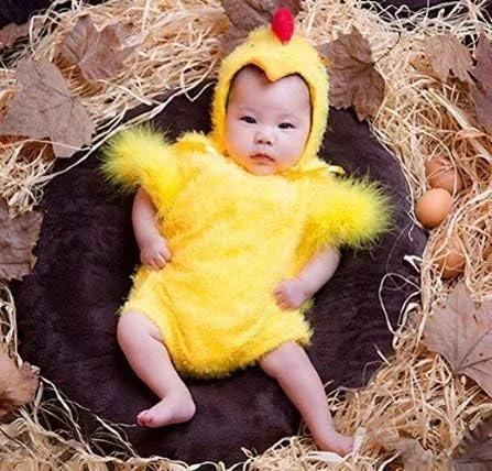 Vista 6 de LERORO Disfraz unisex para bebé recién nacido disfraz de pollo para fotografía para niños y niñas disfraz de pollo para niños pequeños de Pascua