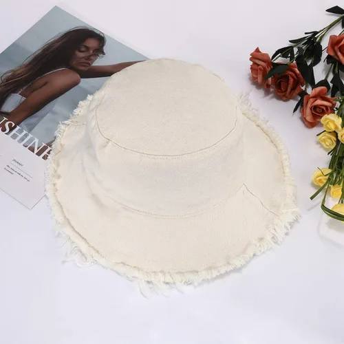Vista 2 de boderier Sombreros de sol para mujer, estilo casual, de ala ancha, de algodón, para playa, vacaciones, viajes, accesorios