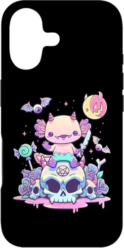 Vista 32 de Pastel Goth Axolotl Creepy Gothic Kawaii Anime Aesthetic Case for iPhone 16