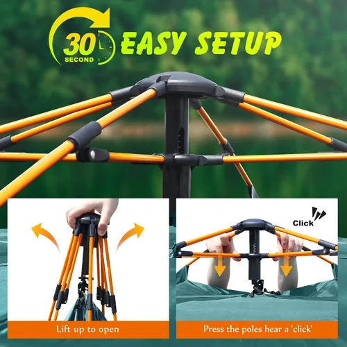 Vista 2 de Tienda de campaña para 2-3 personas, tienda de campaña automática instantánea para camping, fácil y rápida, tienda de campaña impermeable, tienda