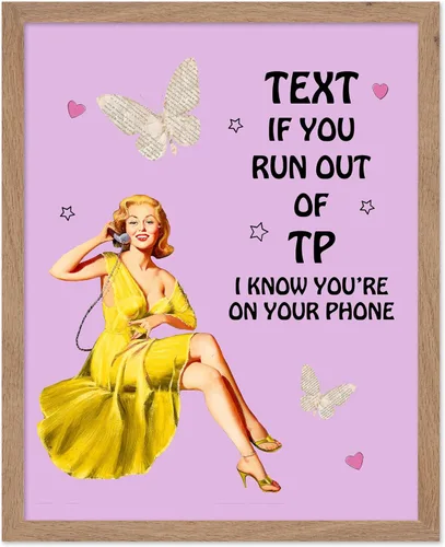 Vista 63 de Poster Master Pin Up Girl Poster - Better Late Than Ugly Print - Butterfly Art - Modern Art - Trendy Art - Gift for Men & Women - Funny Decor for