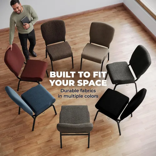 Vista 7 de Flash Furniture Advantage Signature Elite - Silla de iglesia granate, 20 pulgadas de ancho