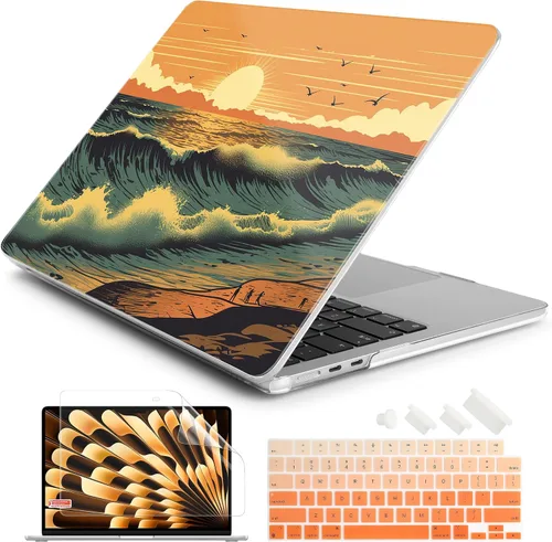 Vista 14 de Batianda Estuche Premium para Nuevo MacBook Air de 15 Pulgadas 2025 M4 2024 2023 con Chip M3 M2 Modelo A3241/A3114/A2941, Estuche Protector de Olas