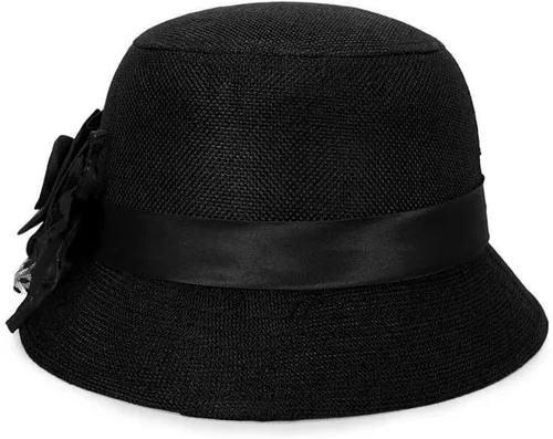 Vista 5 de IZONHERE Sombrero de iglesia para mujer con flor de encaje para boda, novia, fiesta de té vintage