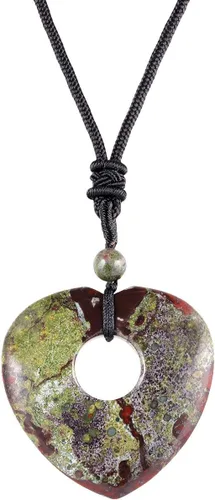 Vista 9 de TUMBEELLUWA Collar con colgante de piedra preciosa de corazón de cristal para hombre para mujer, colgante de piedra de cristal curativo natural
