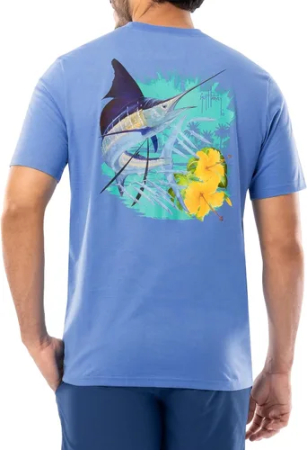 Vista 11 de Guy Harvey Camiseta de manga corta con bolsillo gráfico de algodón OG para hombre Leche de Almendra/Rig Masters