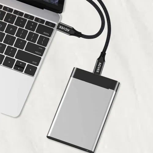 Vista 6 de AGVEE Cable USB-C a Mini USB de 1 pie, puntas terminales chapadas en oro, cable trenzado duradero Mini-B de 5 pines a Tipo-C para carga y datos OTG
