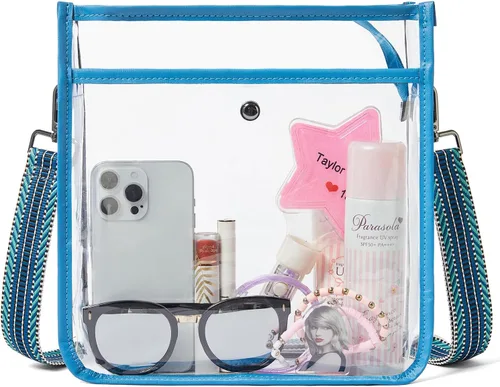 Vista 11 de Bolso Cruzado Transparente Bluome para Eventos en Estadios 12 x 6 x 12, Bolsos Cruzados Transparentes para Mujeres, Aprobado para Conciertos