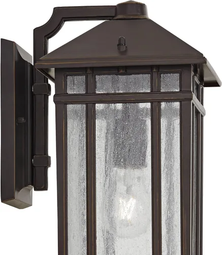 Vista 3 de Kathy Ireland Sierra Craftsman - Lámpara de pared rústica de 16 1/2 pulgadas de alto para exteriores, para porche, casa, exterior, faroles, juego