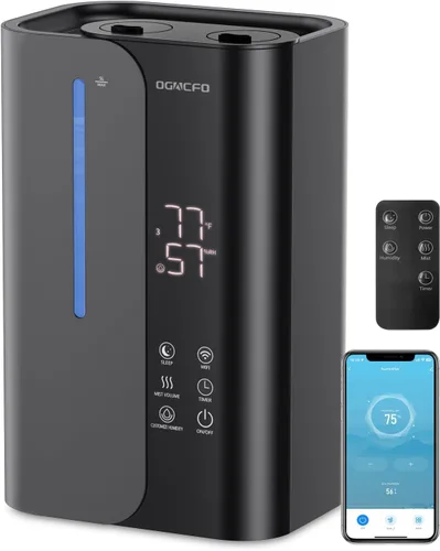 Vista 9 de OGACFO Humidificadores de niebla fría de 5 litros para dormitorio, habitación grande, humidificador de aire inteligente ultrasónico de llenado