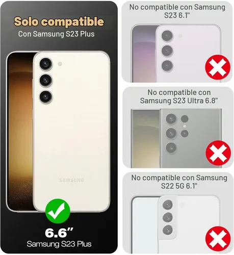 Vista 2 de Dexnor Funda de cuerpo completo para Samsung Galaxy S23 Plus 5G/6.6 pulgadas, marco frontal extra, protección de grado militar, protector de Verde