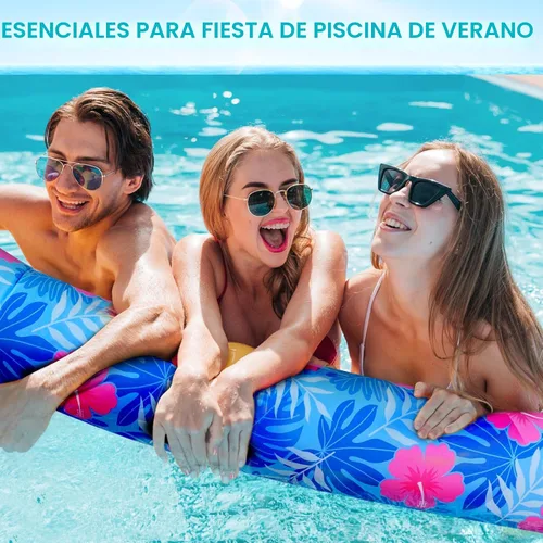 Vista 3 de Fideos inflables para piscina, paquete de 2 de tela suave de secado rápido cubiertos, fideos flotadores grandes para piscina, flotadores premium