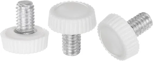 Vista 14 de uxcell 20 pomos moleteados de rosca métrica macho M4 x 0.236 in, pomos de sujeción de tornillo de pulgar, mango de plástico con perno roscado