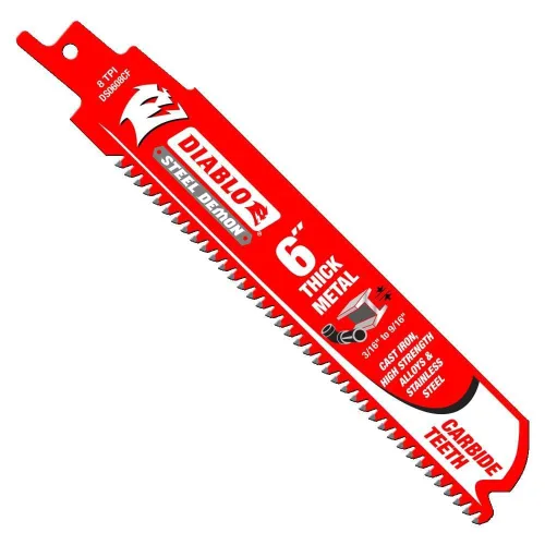 Vista 6 de Diablo Steel Demon Hoja de sierra alternante con dientes de carburo para metal grueso - 4" de longitud, 8 TPI - DS0408CF