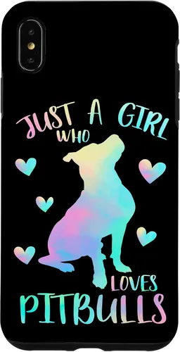 Vista 11 de Just a Girl Who Loves Pitbulls Watercolor Cute Pitbull Mama Case for iPhone 17
