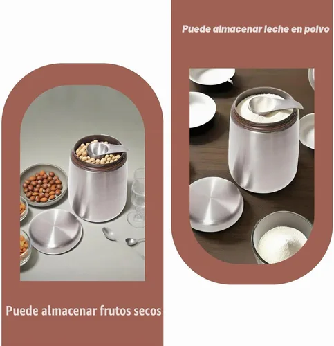 Vista 7 de MEKBOK Recipiente de café, recipiente hermético para granos de café con cuchara magnética (18 onzas)