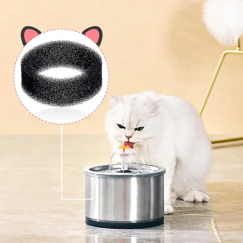 Vista 6 de Tuanse 8 filtros de fuente de agua para mascotas para gatos, filtro redondo de espuma de repuesto para bebidas de mascotas y gatos, filtro
