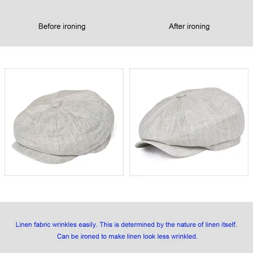 Vista 2 de BOTVELA Gorra de lino para hombre con diseño de espiga transpirable de verano