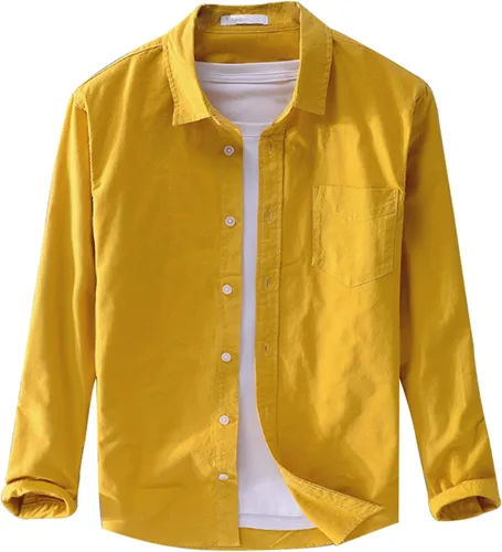 Vista 10 de Camisa de lino para hombre, manga larga, cómoda, abotonada, lisa, ligera, holgada, con bolsillos