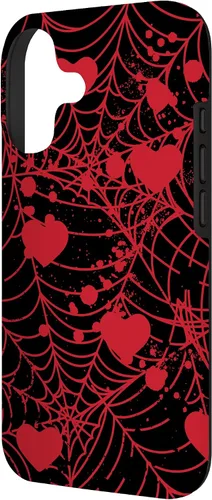 Vista 2 de Spiderweb Valentine's Day Hearts Gothic Goth Black Fairycore Case for iPhone 17