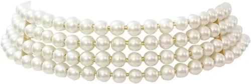Vista 6 de Aheli Gargantilla con cuentas de perlas y aretes para mujer, juego de joyas tradicionales indias de Bollywood