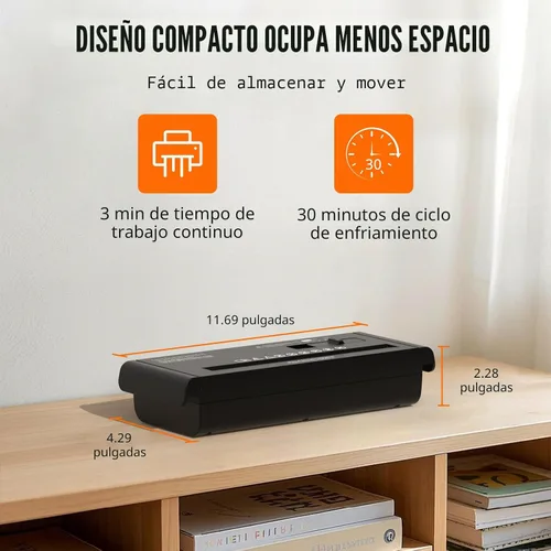 Vista 6 de Suntiko 6-Sheet Strip Cut Portable Home Paper Shredder no Basket Negro
