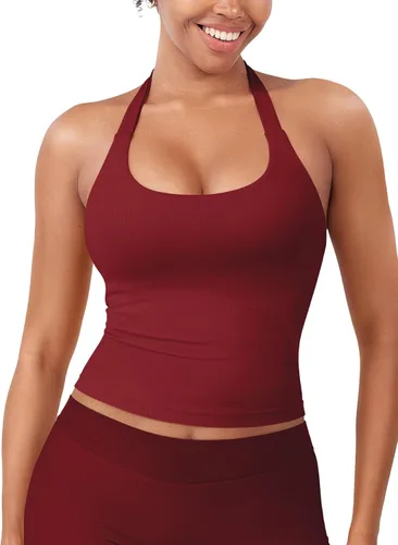 Vista 26 de YEOREO SoftHue Impact Halter - Camiseta sin mangas para mujer Blanco