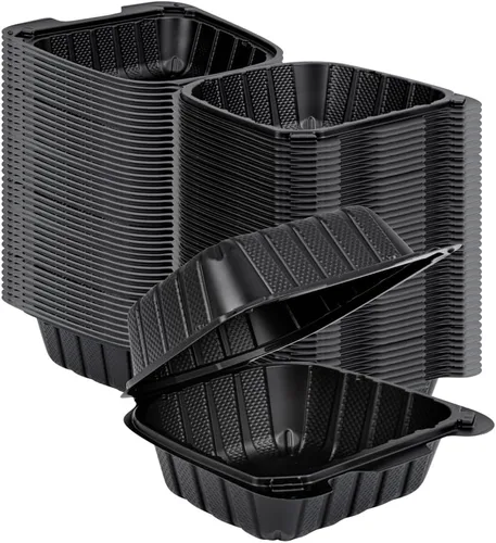 Vista 2 de Restaurantware Thermo Tek - Recipientes para llevar rellenos de minerales de 6 x 6 x 3 pulgadas, 100 recipientes duraderos para llevar, contenedores