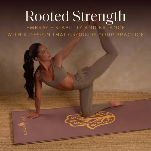 Vista 2 de KARMA AND LUCK Grounded Grace - Toalla de yoga, energía arraigada para fuerza y equilibrio, toalla antideslizante para esterilla de yoga caliente