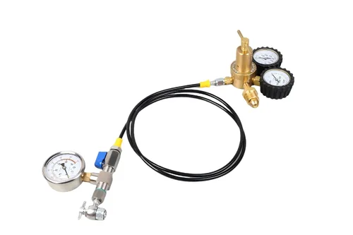 Vista 6 de Kit de recarga de nitrógeno ENYSAON con manómetro de nitrógeno de 700 psi y manguera flexible de alta presión de 10 pulgadas. Herramienta de recarga