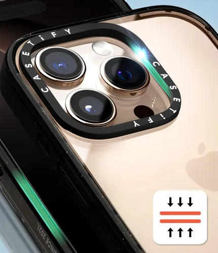 Vista 5 de Funda CASETiFY Impact Case para iPhone 12 / iPhone 12 Pro - Aries Moross - Sticker - Negro Transparente