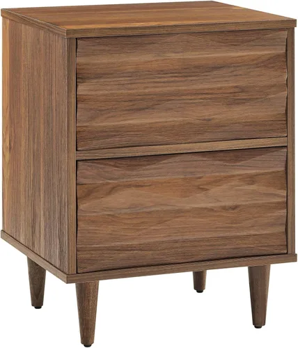 Vista 8 de Modway MOD-7080-OAK-WHI Vespera - Mesita de noche con 2 cajones, color blanco roble Roble blanco.