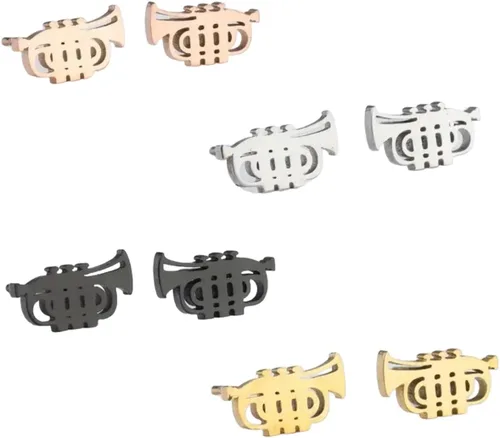 Vista 13 de Pendientes de trompeta - Joyas de guitarra - Pendientes de clave de agudos - Pendiente de nota musical - Saxofón Trambone El acordeón