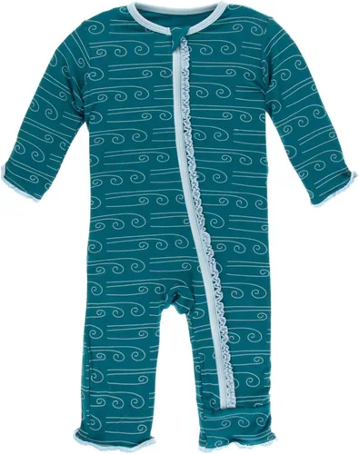 Vista 59 de KicKee Pants Mono sólido con volantes y cremallera Verde aloe