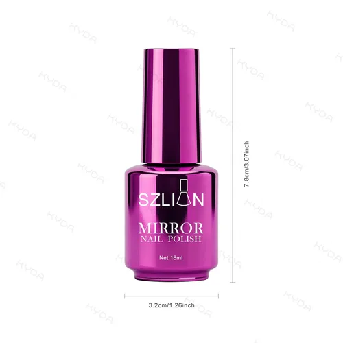 Vista 6 de KYDA Esmalte de uñas de espejo morado oscuro de 0.6 fl oz, esmalte de espejo brillante brillante para arte de uñas, arte de uñas de efecto metálico