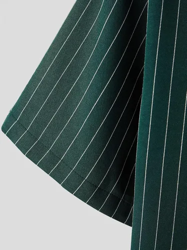 Vista 3 de COZYEASE Camisa con botones para hombre, manga corta, cuello y cuello casual