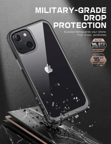Vista 4 de SUPCASE Unicorn Beetle Style Series - Funda para iPhone 13 (versión 2021) de 6.1 pulgadas, funda protectora híbrida transparente prémium (negro)