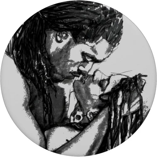 Vista 3 de Amor negro Pareja Pasión africana Diversión Rey Reina rastas PopSockets intercambiables PopGrip
