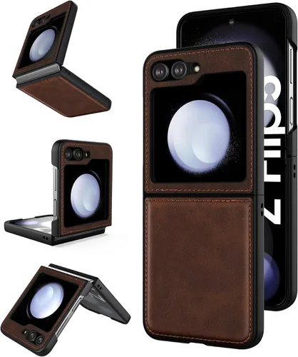 Vista 9 de Foluu para Samsung Galaxy Z Flip 5 5G Funda, Funda de Cuero, Cuero PU + Carcasa Rígida de PC Ultra Delgada Slim Duradera Funda Protectora