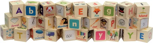 Vista 2 de Maple Landmark Cuadro de letras ABC Blocks - Fabricado en Estados Unidos