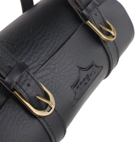 Vista 6 de Bolsa de Manillar de Bicicleta Retro de PU Cuero Impermeable Alforja de Bicicleta Cesta Frontal Vintage Bolsa de Asiento Trasero para Bicicletas